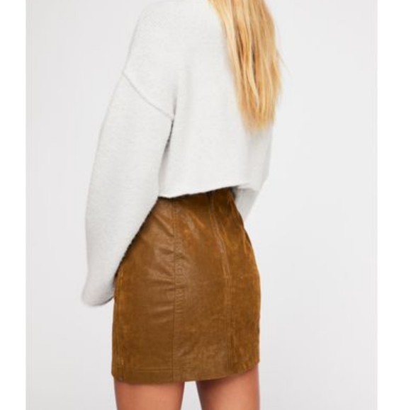 Brown Suede Free People mini skirt - Picture 2 of 6